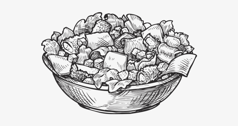 Salad Clipart Burrito Bowl - Salad Sketch Png, transparent png #1707256