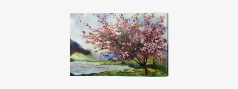 Designart Tree W/ Spring Flowers Painting Print, transparent png #1707308