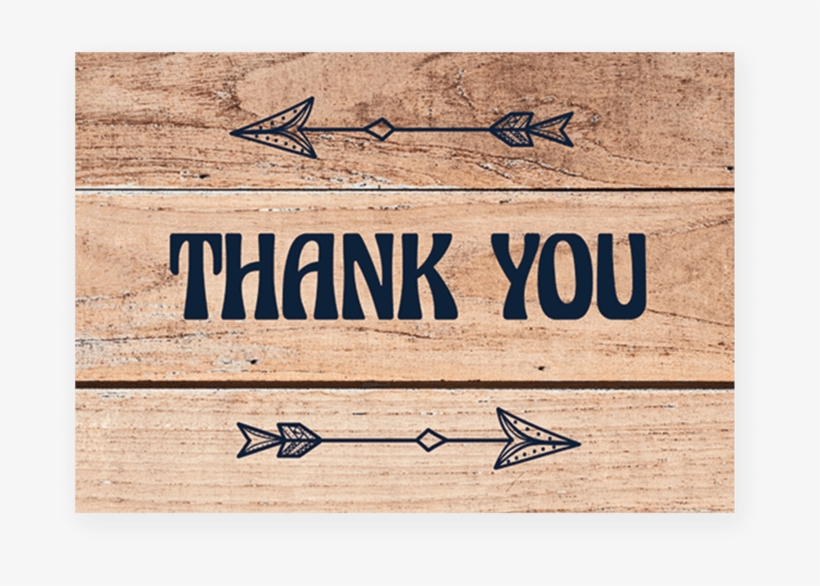 Printable Rustic Thank You Cards With Wood Background - Thank You Png Wood, transparent png #1707536