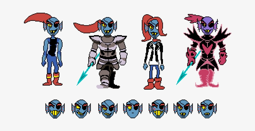 If You Would Like To Send Undyne On Your Own Adventures Undertale Undyne Colored Sprite Free Transparent Png Download Pngkey