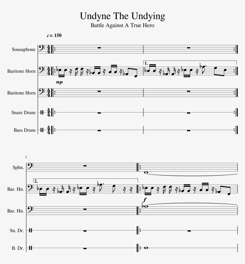 Undyne The Undying Sheet Music 1 Of 12 Pages - Sheet Music, transparent png #1708229