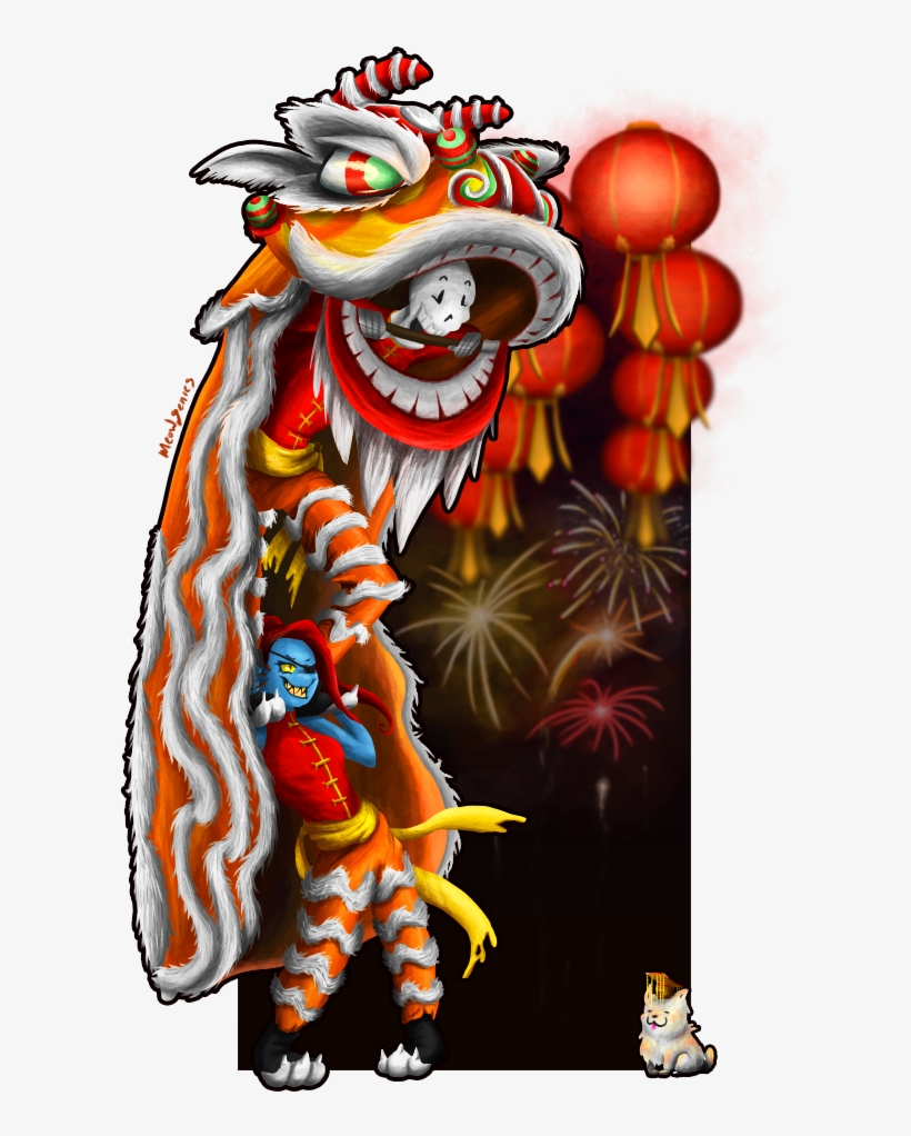 Happy Early Lunar New Year~ Because Pap And Undyne - Cartoon, transparent png #1708301