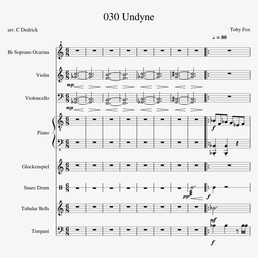 030 Undyne Sheet Music Composed By Toby Fox 1 Of 7 - Sheet Music, transparent png #1708323