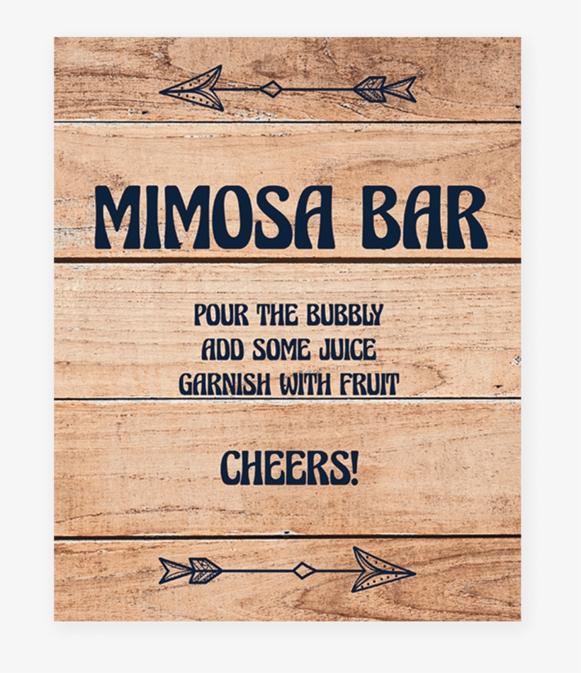 Printable Momosa Bar Sign For Woodland Shower By Littlesizzle - Baby Shower, transparent png #1708670