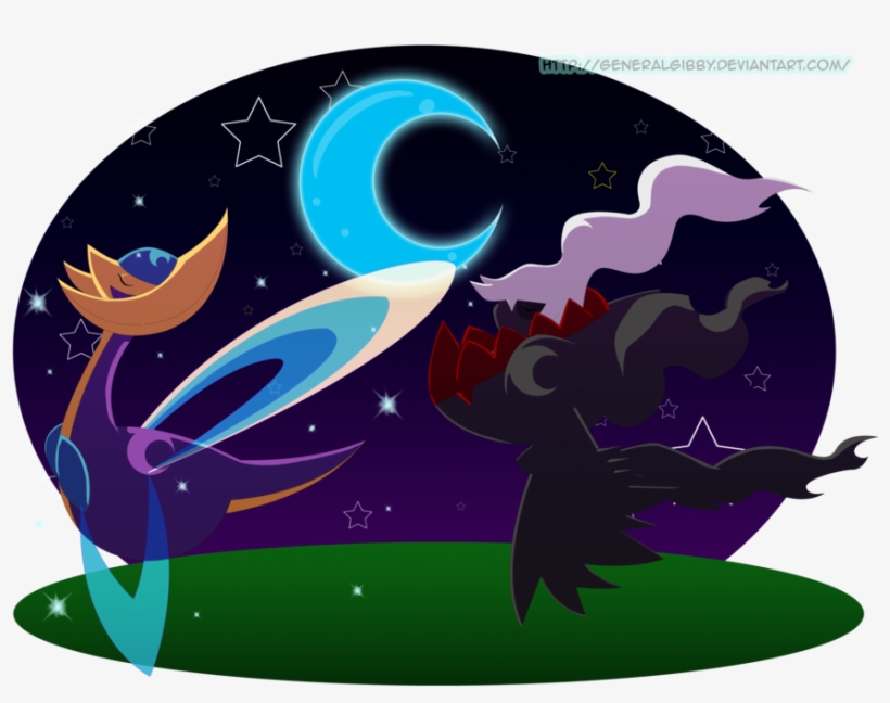 Darkrai And Cresselia- A Midnight Stroll By Generalgibby - Pokemon Darkrai X Cresselia, transparent png #1708696