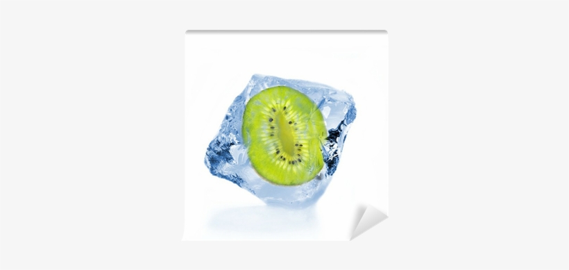 Frozen Slice Of Kiwi In Ice Cube Wall Mural • Pixers® - Glasbilder - Artland Essen Früchte Kirschen Lemon Zitronen,, transparent png #1709113