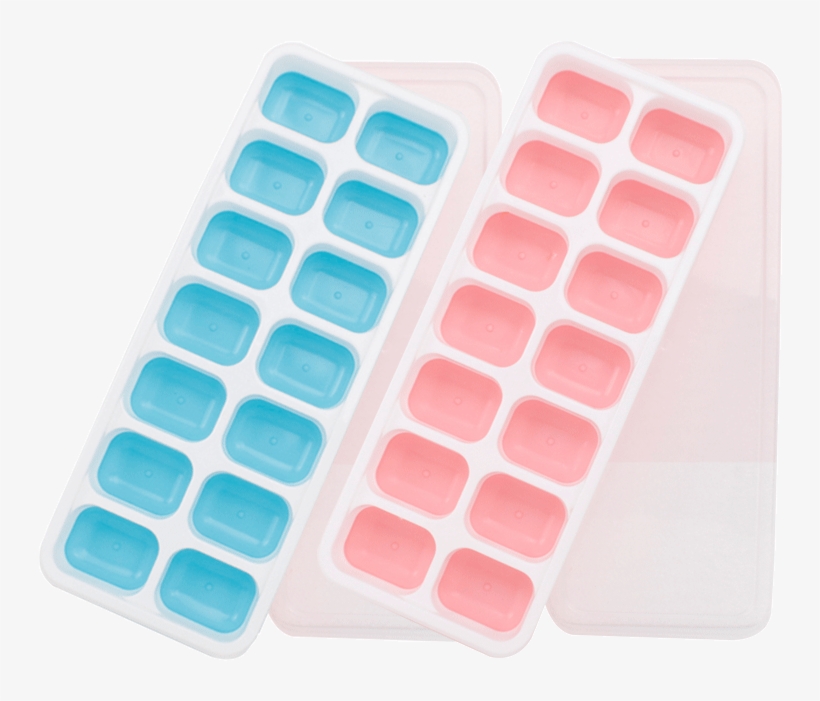Household Silicone Ice Cube Mold Ice Cube Box Ice Box - Plastic, transparent png #1709140