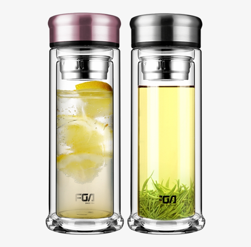 Fuguang Double Glass Men And Women Water Cup Household - Cup, transparent png #1709360