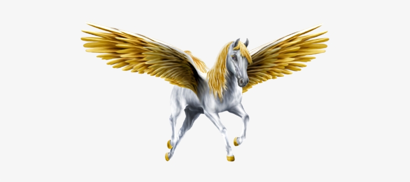 Gold & Silver - Unicorn With Gold Wings, transparent png #1710354
