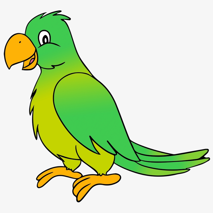 Jpg Freeuse Library Green - Cartoon Image Of Parrot, transparent png #1710750