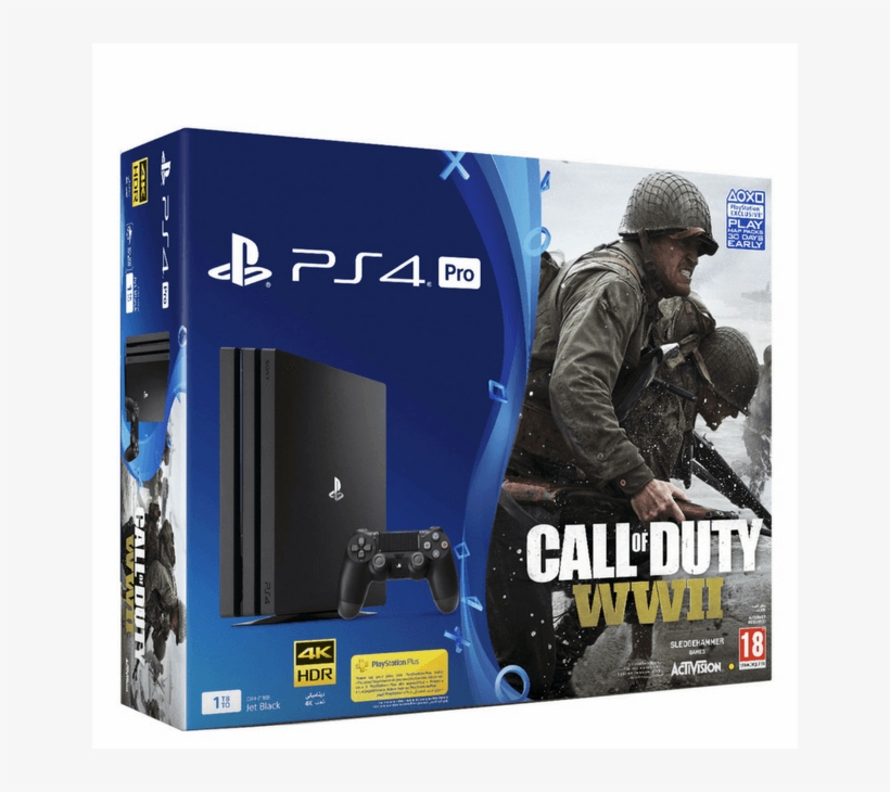 Sony Playstation 4 Pro 1tb Call Of Duty Wwii - Playstation 4 Pro Ww2 Bundle, transparent png #1710814