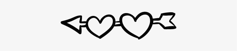 Two Hearts And Arrow Vector - Arrow With Two Hearts, transparent png #1711019