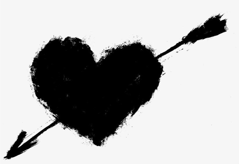 4 Grunge Heart With Arrow - Portable Network Graphics, transparent png #1711278