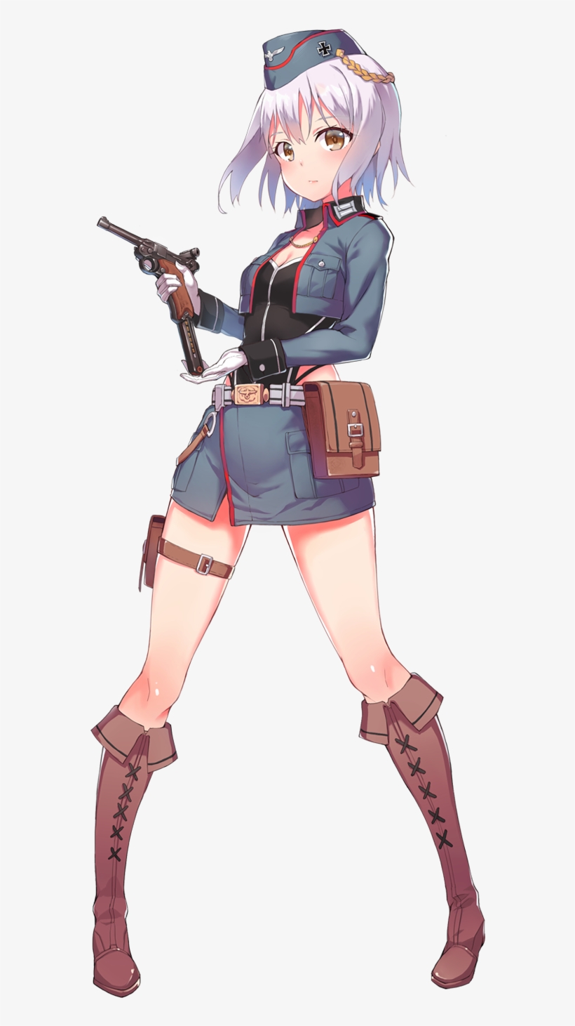The Luger P08 Is A Semi-automatic Pistol Designed By - Girls Frontline P08, transparent png #1712519