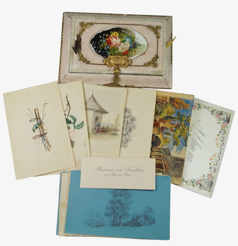 19th Century German Album Amicorum Friendship Album - Paper, transparent png #1713690