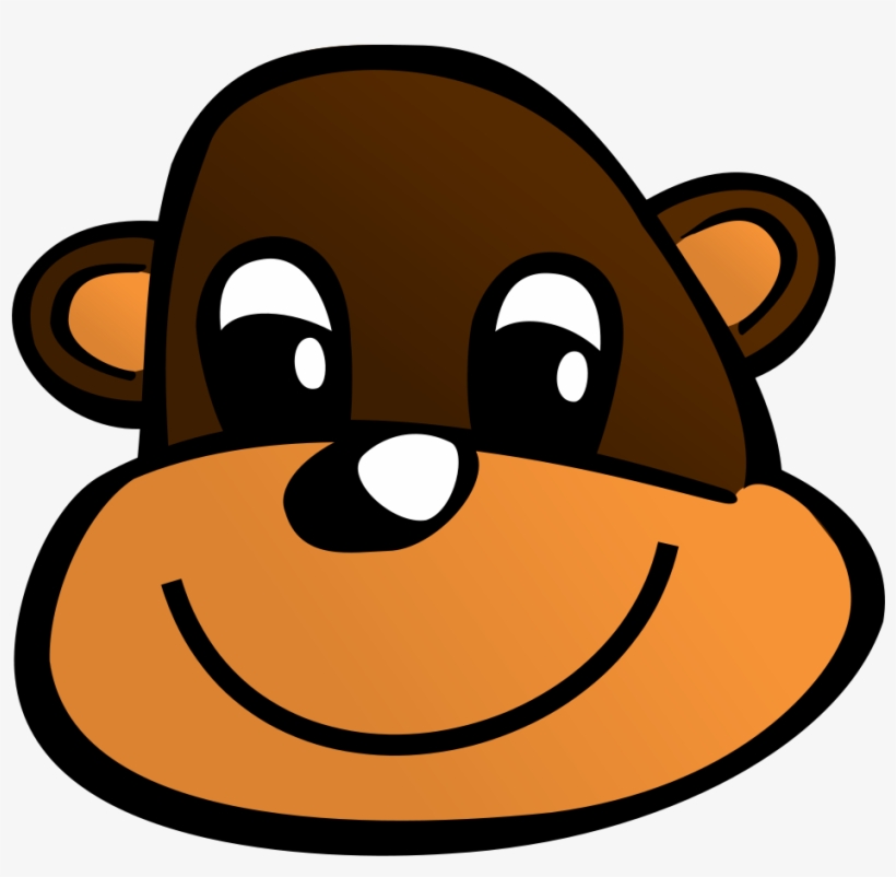Open - Cartoon Monkey Head, transparent png #1714093