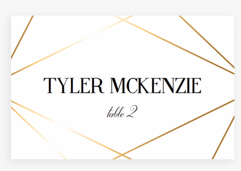 Modern Wedding Name Cards Printables By Papersizzle - Geometric Gold Lines Png, transparent png #1714287