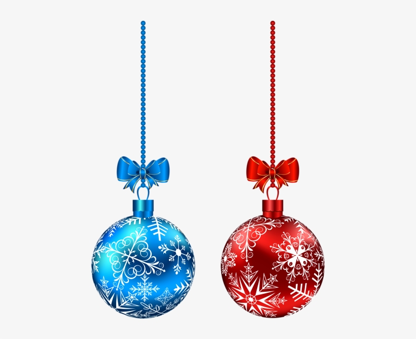 Christmas Ball Png With Transparant - Red And Blue Christmas Ornaments, transparent png #1714405