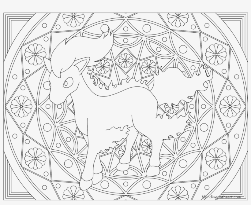 Adult Pokemon Coloring Page Ponyta - Coloring Book, transparent png #1714825