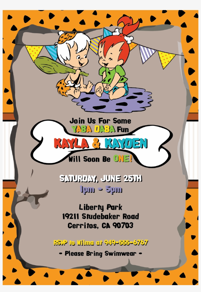 Pebbles - Free Flintstones Invitation Template, transparent png #1715120