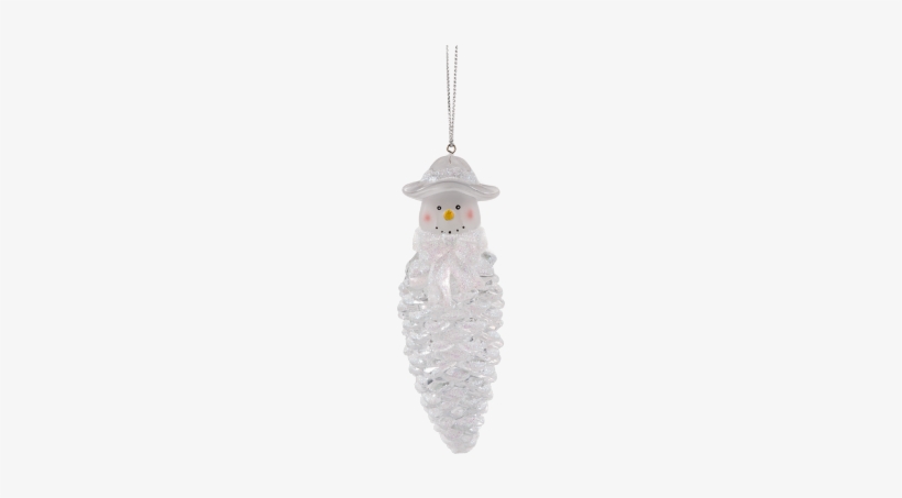 Acrylic Pinecone Snowman With Hat - Hat, transparent png #1715305