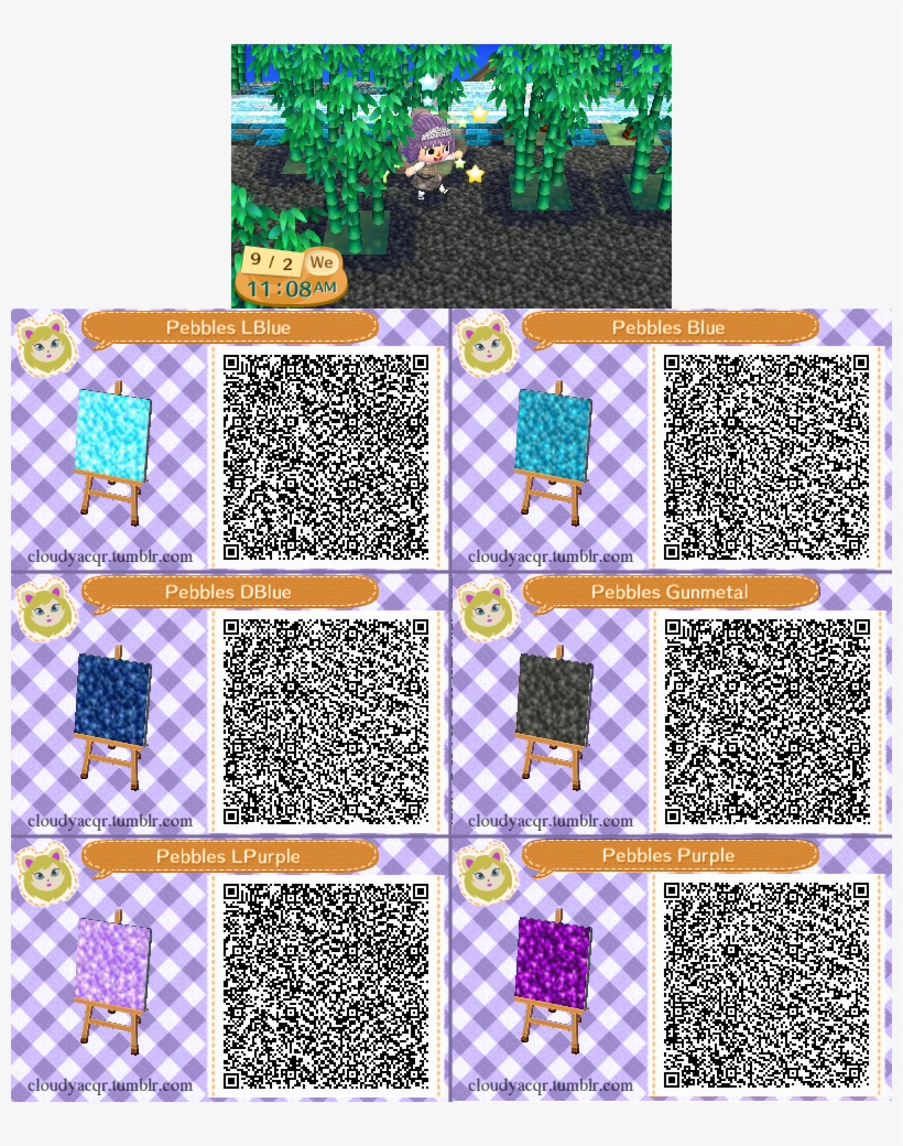 Qr Pebbles By Cloudyrei - Animal Crossing New Leaf Purple Paths, transparent png #1715542