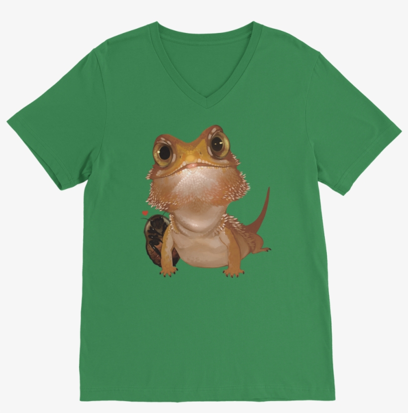 Ct006 Bearded Dragon And Cockroach Brown ﻿men's V Neck - Shirt, transparent png #1715730