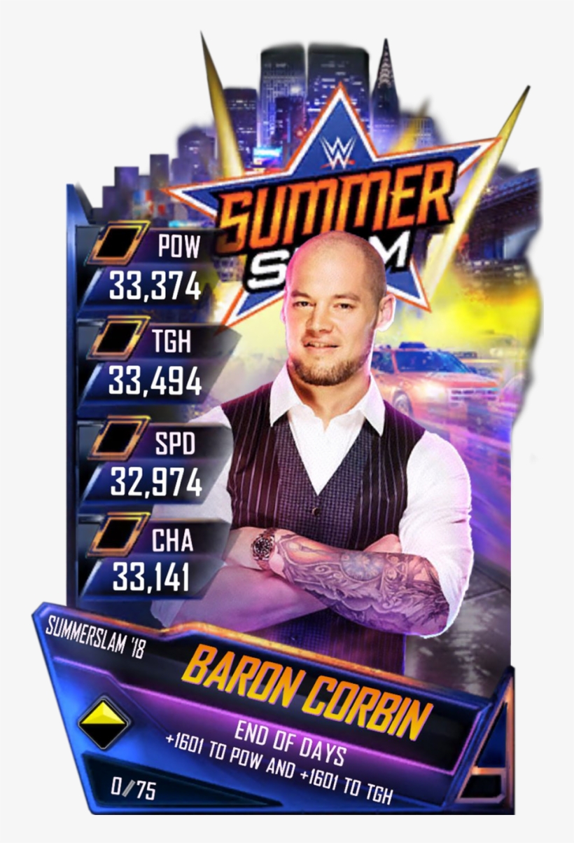 Baroncorbin S4 21 Summerslam18 - Wwe Supercard Summerslam 18, transparent png #1717223