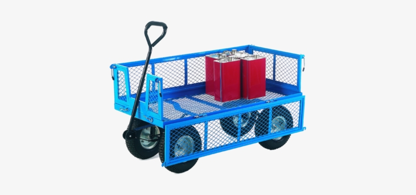 Stainless Steel Black And Blue Cage Trolley - Seton 244437 Rough Terrain Platform Trucks, transparent png #1717332