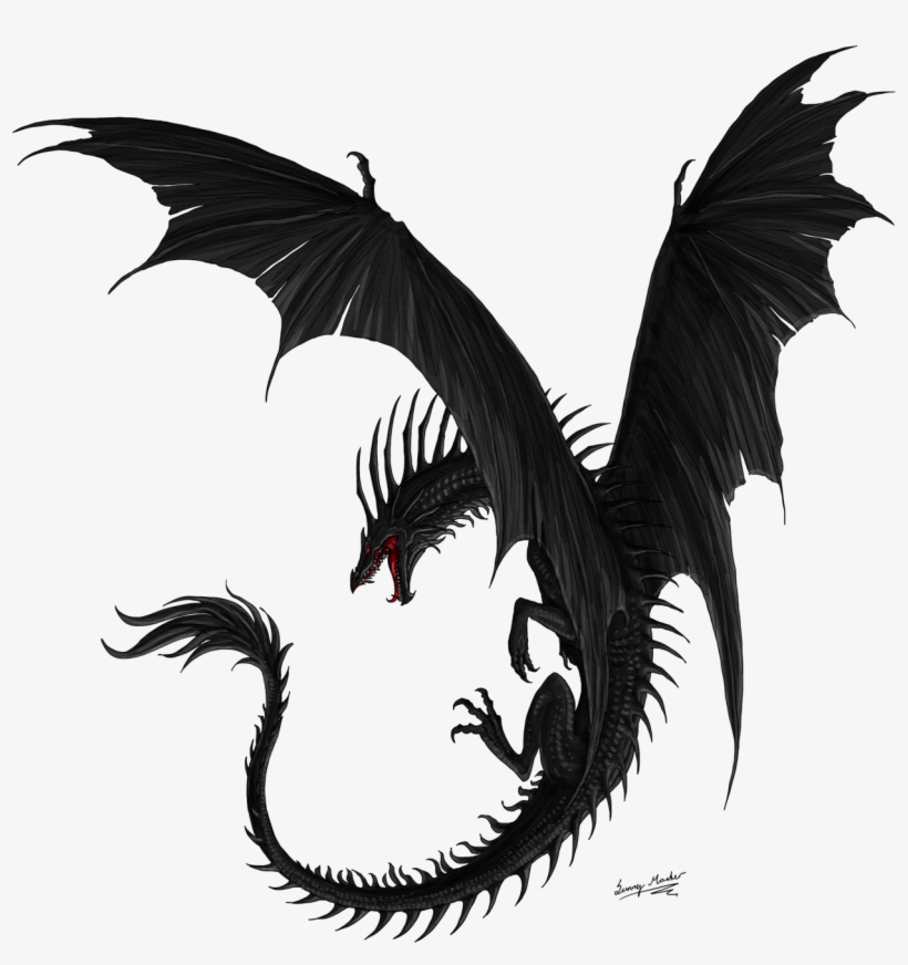 Aarok By Sunimo - Flying Black Dragon Png, transparent png #1717788