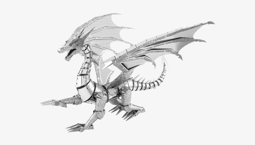 Metal Earth Iconx Silver Dragon - Silver Dragon Metal Earth, transparent png #1717940