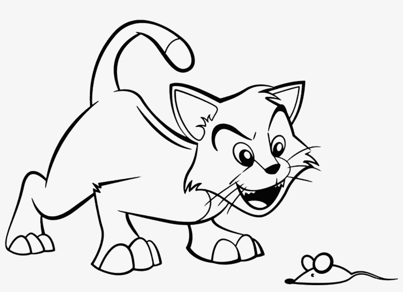 Collection Of Free Cat Drawing Sketch - Imagenes De Un Gato Y Un Raton Para Dibujar, transparent png #1718196