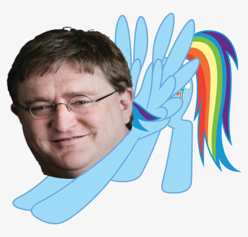 Gabe Newell, Rainbow Dash, Safe, Stretching - Steam Gabe, transparent png #1719169