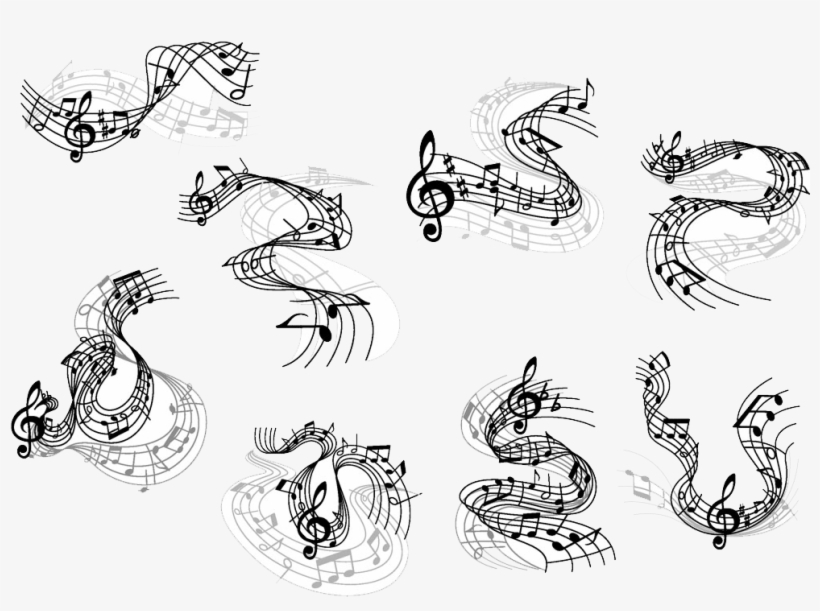 Musical Note Clef Clave De Sol Notes - Flowing Music Note Wave, transparent png #1720928
