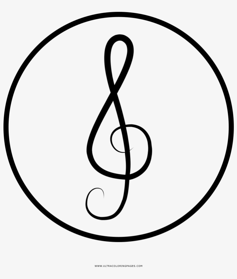 Clave De Sol Página Para Colorear - Circle, transparent png #1720950