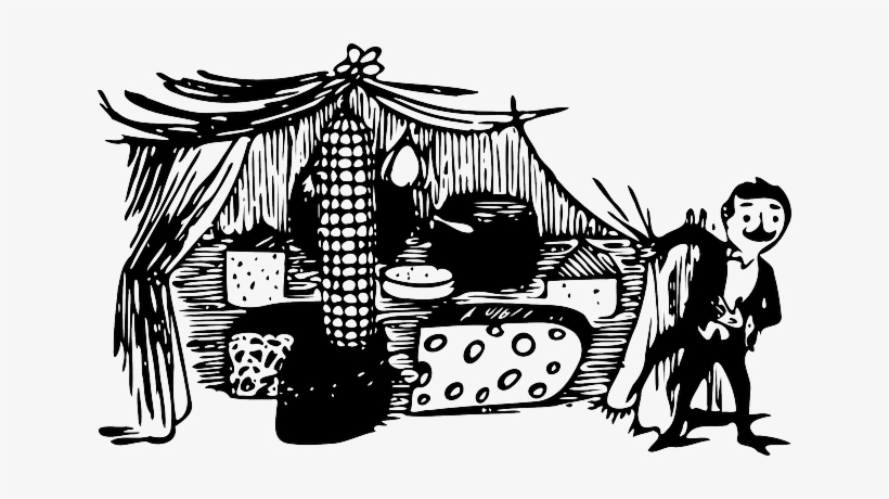 Cheese, Tom, Shop, Circus, Tent, Market - Pasar Clipart Bw, transparent png #1720952