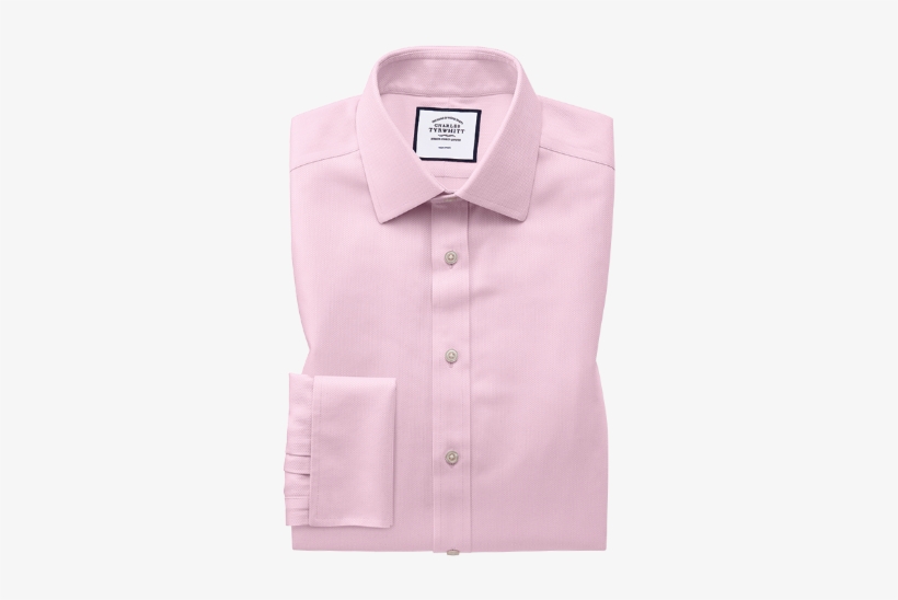Slim Fit Non-iron Pink Arrow Weave Shirt - Shirt, transparent png #1721505