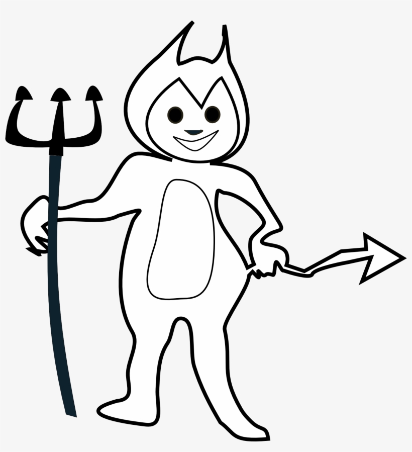 Devil Coloring Pages - Devil Clipart Black And White, transparent png #1722464