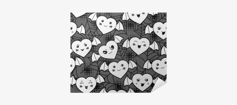 Seamless Halloween Kawaii Cartoon Pattern With Cute - Cartoon, transparent png #1722908