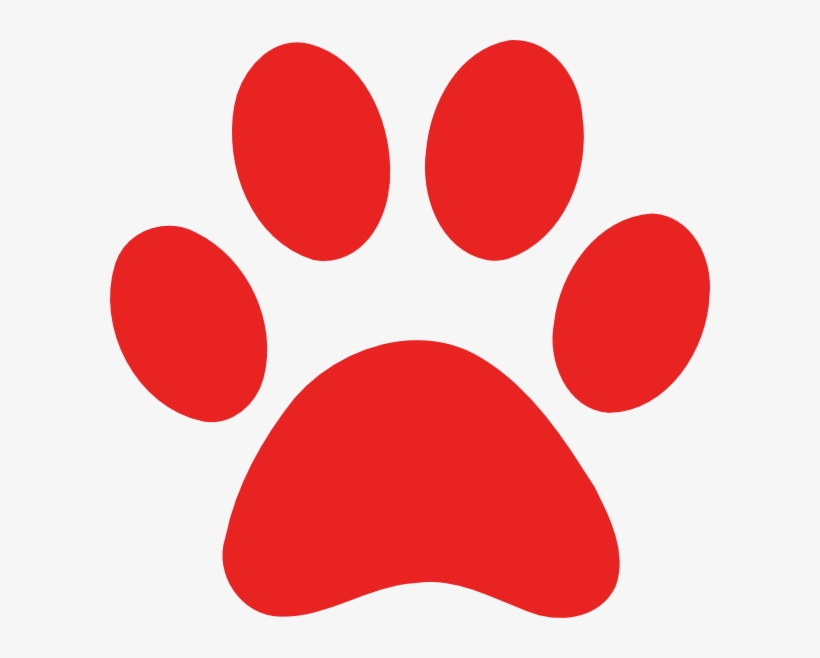 Paw Clipart Big - Red Dog Paw Print, transparent png #1723183