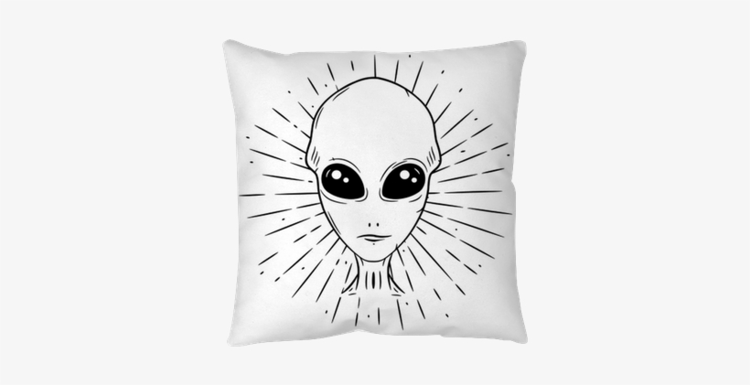 Hand Drawn Vector Illustration With A Alien And Divergent - Dessin Style Extraterrestre, transparent png #1723233