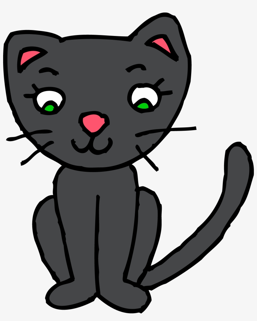 28 Collection Of Cute Black Cat Clipart Png - Kitty Clip Art, transparent png #1724162