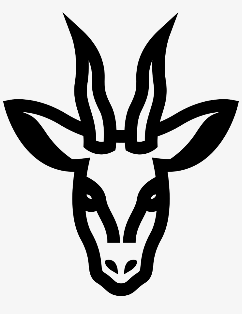 Deer Head Frontal Outline - Deer Face Outline, transparent png #1724643