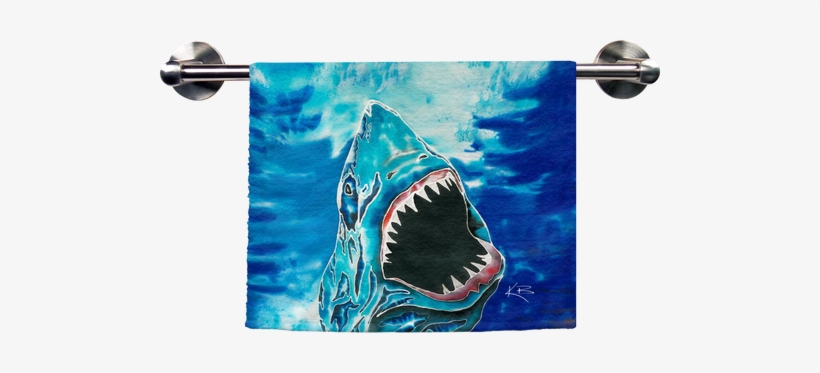 Shark Attack Hand Towel - Live Free Shark Attack Beach Towel, transparent png #1725180