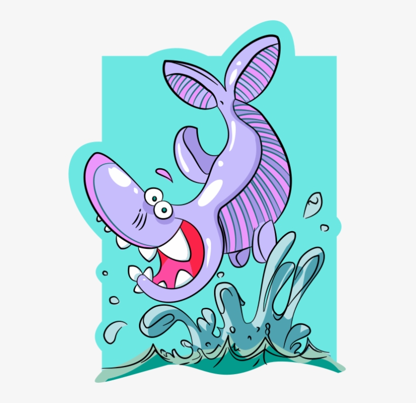 Happy Shark Yeah - Funny Cartoon Shark In Ocean Custom Boys Name Tote, transparent png #1725761