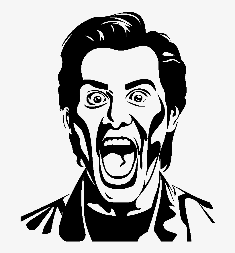 Stickers Muraux Cinéma - Black And White Jim Carrey Portraits, transparent png #1726997