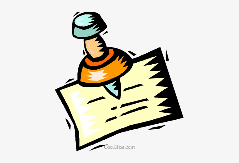 Push Pin And Piece Of Paper Royalty Free Vector Clip - Push-pin, transparent png #1728058