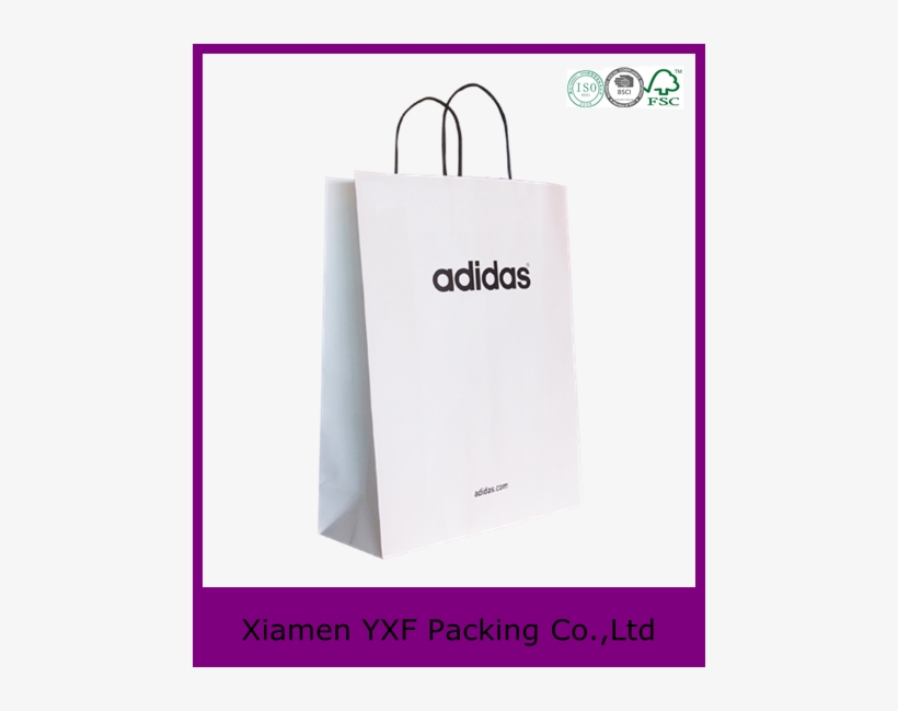 Customized Design Packaging & Printing Paper Bags With - Adidas Shopping Bag Png, transparent png #1729118