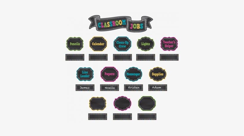 Chalkboard Brights Classroom Jobs Mini Bulletin Board - Chalkboard Brights Classroom Jobs, transparent png #1730421