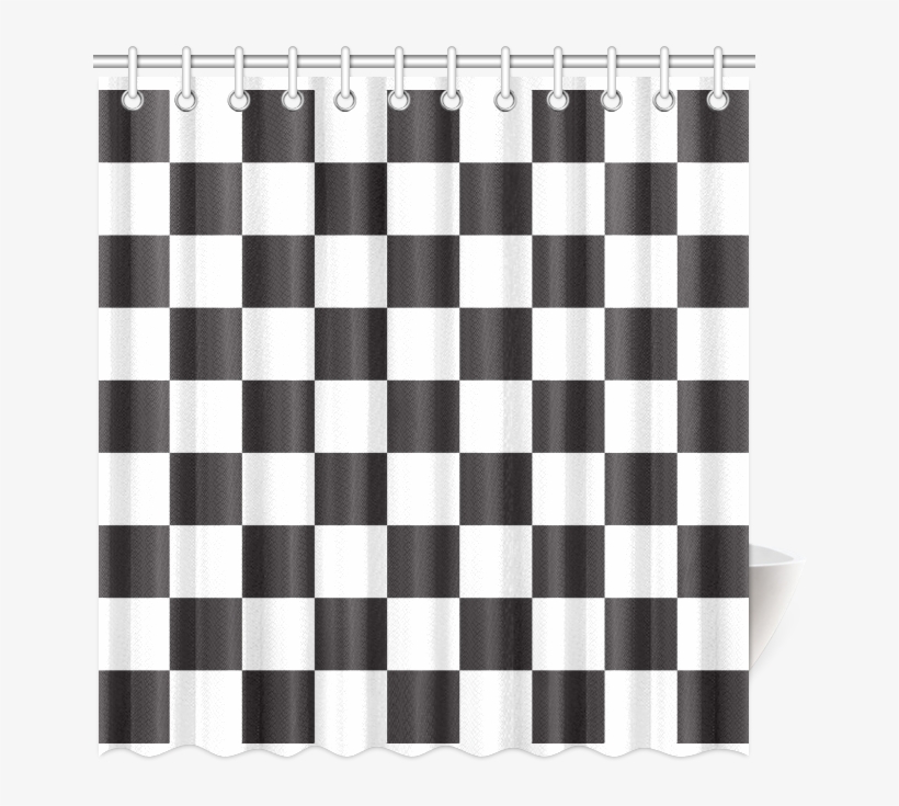 Checkerboard Black And White Squares Shower Curtain - Black And White Check Throw Blanket, transparent png #1730498